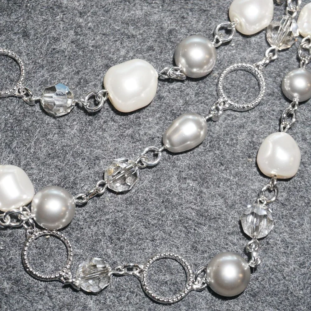 NIB Touchstone South Seas Necklace Retired Pearl and Crystal statement Swarovski